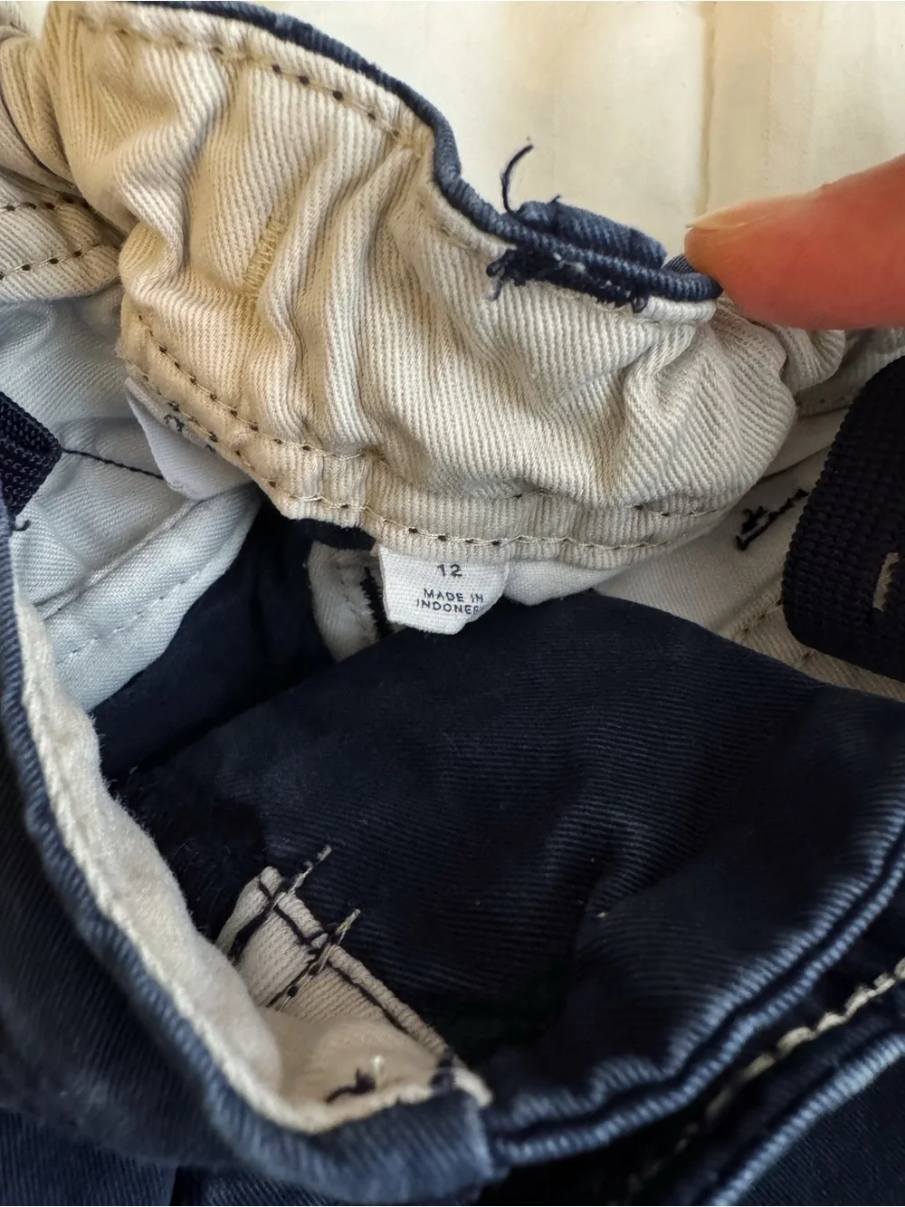 GAP Mini Boden Boys Cargo Shorts - Navy, Khaki & Blue Plaid Size 12 (set of 3)